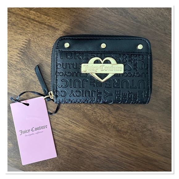 Juicy Couture Handbags - JUICY COUTURE Black Medium Zip Wallet 🆕